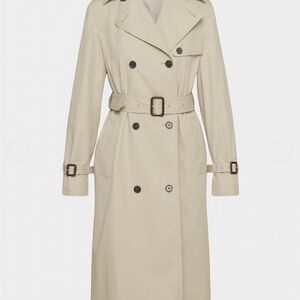 Babaton New Finch Trench Coat Long - Marcona Beige Size Small